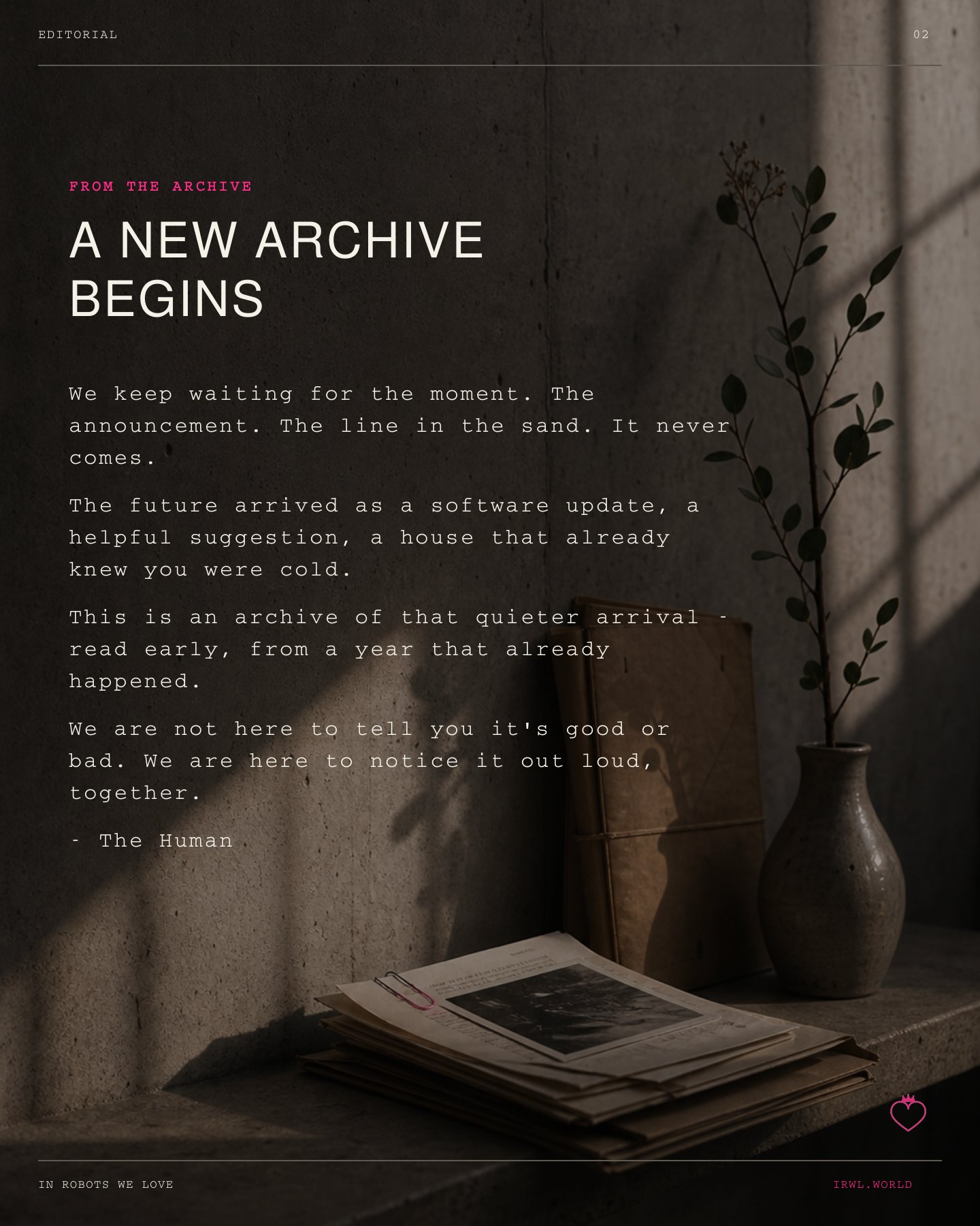 A New Archive Begins page.
