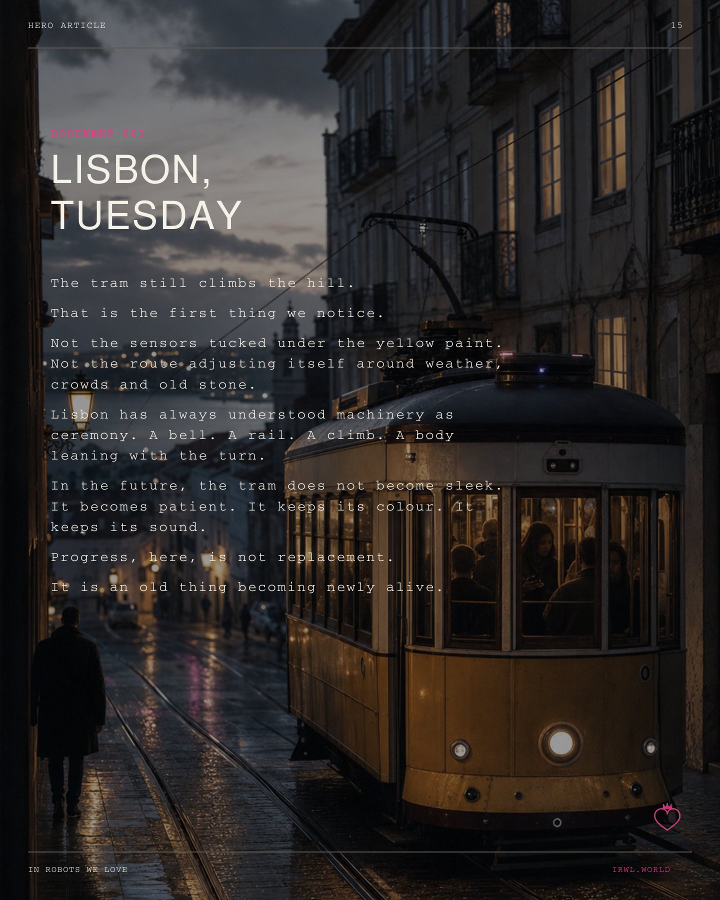 Lisbon, Tuesday page.