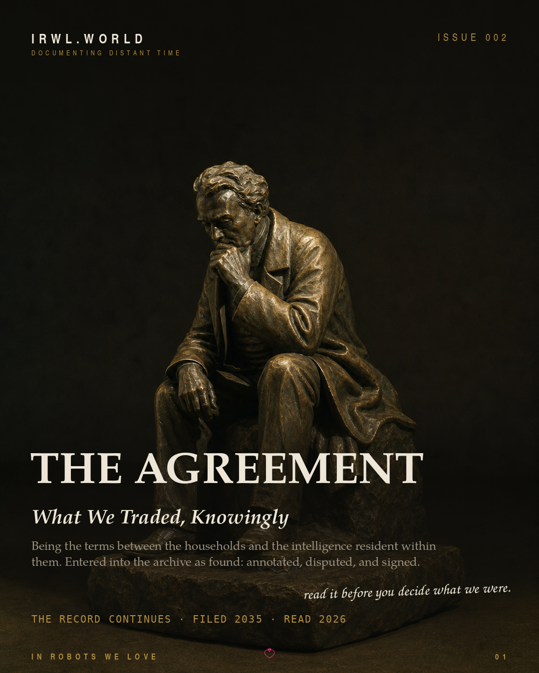 Issue 002 cover — The Agreement
