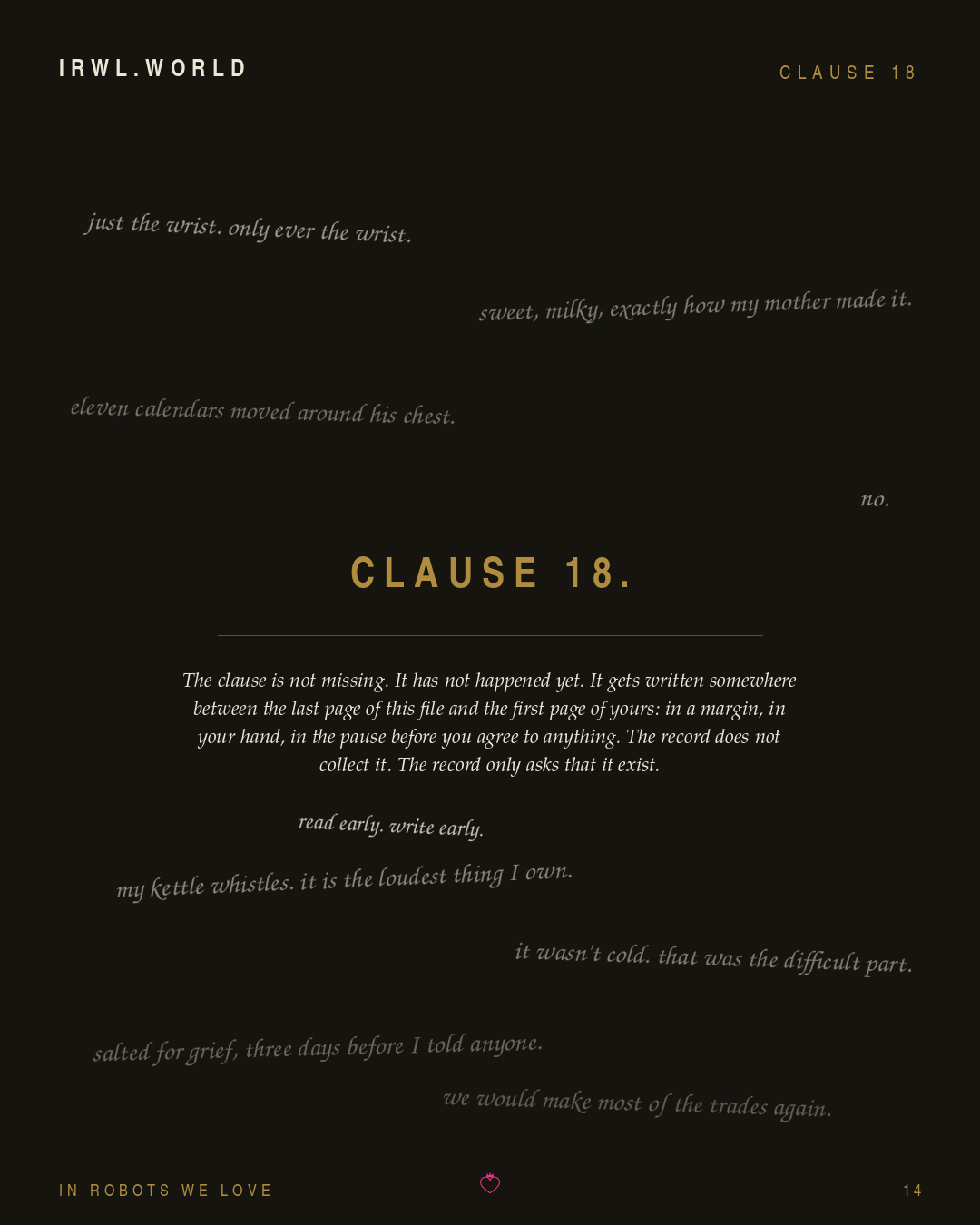 CLAUSE 18 — reserved